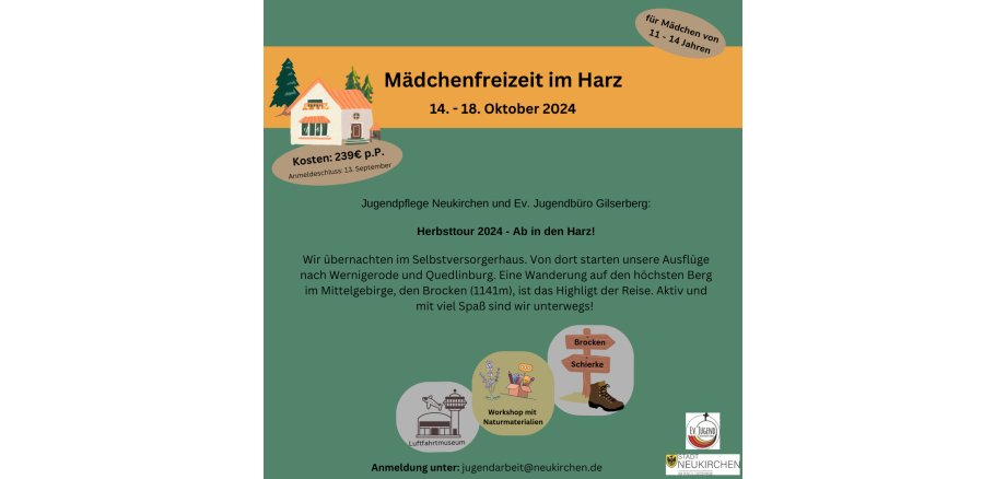 Gemeinsam mit dem Ev. Jugendbüro Gilserberg verbringen wir die erste Ferienwoche im Harz. Wir übernachten im Selbstversorgerhaus und geplant sind Ausflüge nach Wernigerode, Quedlinburg und eine Wanderung auf den Brocken. - 1